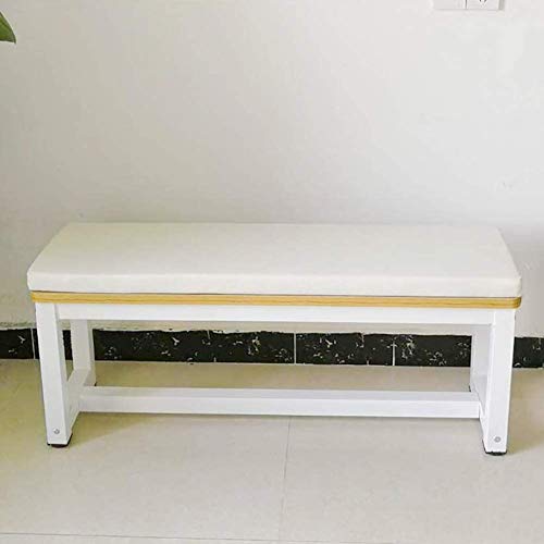 LRuilo Coussin de banc 2 ou 3 places, 3 cm d'épaisseur, en mousse de qualité supérieure, pour meubles de jardin, pour salle à manger, balançoire, intérieur ou extérieur (blanc, 120 x 40 cm) Cover