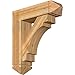 Ekena Millwork BKT0806X28X32MRC03RWR Merced Arts and Crafts Rough Sawn Bracket w/Offset Brace, Western Red Cedar