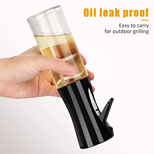 DOBIGER 2 Stück Ölsprüher für Speiseöl Glas, 200ml Öl Sprühflasche, Oil Sprayer für Air Fryer, Öl Spray für Küche, Grillen, Salat, BBQ, Heißluftfritteuse, Backen 2