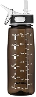 GHONLZIN Water Bottle, 800ml Fitness Sports Water Bottle with Time Marker Tracker for Measuring Daily Water Intake 100% BPA-Free Dishwasher Safe for Athletic,Excerise