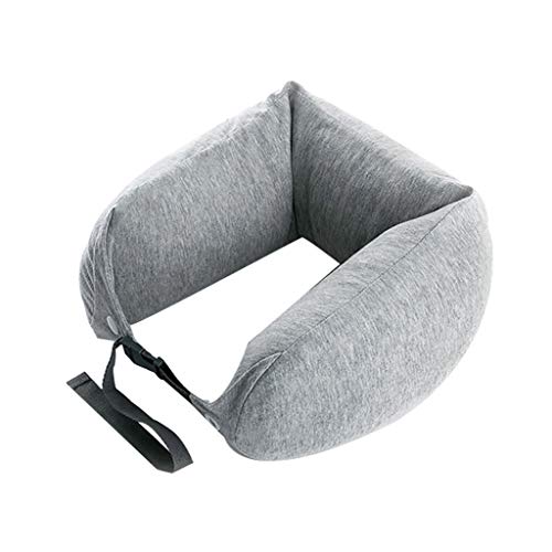 LHR888 En Forma de U Almohada Cuello Almohada Látex Almohada Aviones de Viaje Reposacabezas del Coche Alto Elástico Respirables Almohada Suave Confort (Color : Gray, Size : 54 * 12 * 8CM)