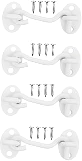 OSALADI 4pcs Door and Window Air Hook Cabin Hook and Eye Safety Window Lock Stainless Steel s Hooks Swivel Hooks Cabinet Door Lock Kitchen Cabinet Hooks Thicken Door Lock Eye Latch Screw