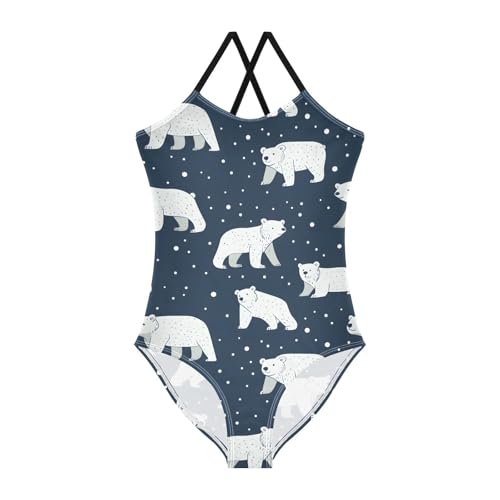 Polar Bear Girls One Piece Swimsuits Quick Dry Beach Swimwear Bathing Suit
