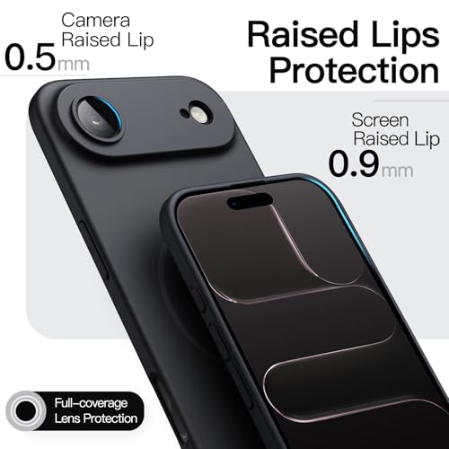 Image of JETech Magnetic Slim Case for iPhone Air, Compatible with MagSafe, Ultra-Thin Lightweight Minimalist Phone Cover with Matte Finish and Full Camera Lens Protection, 6.5-Inch Display (Black)