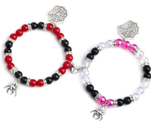 Image of Spiderman Kitty Magnetic Friendship Bracelets, Couple's Bracelets, Valentine's Day Gifts for BFF, BF, GF, Women, Men, Girls, Kids
