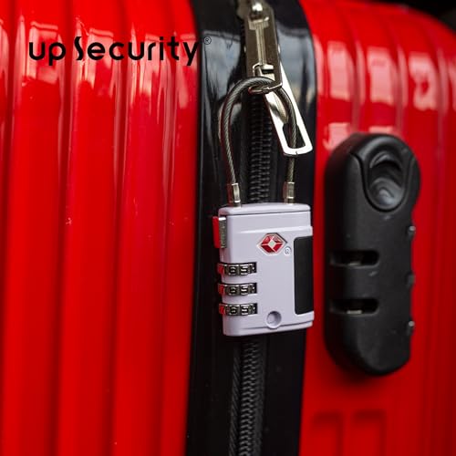 Combo TSA Locks for Luggage, Locker, Suitcase, Luggage Locks TSA Approved, Small Combination Padlock with Cable for Gym Locker, Gun Case, Backpack Bag Zipper, Storage Box, Travel Safe2