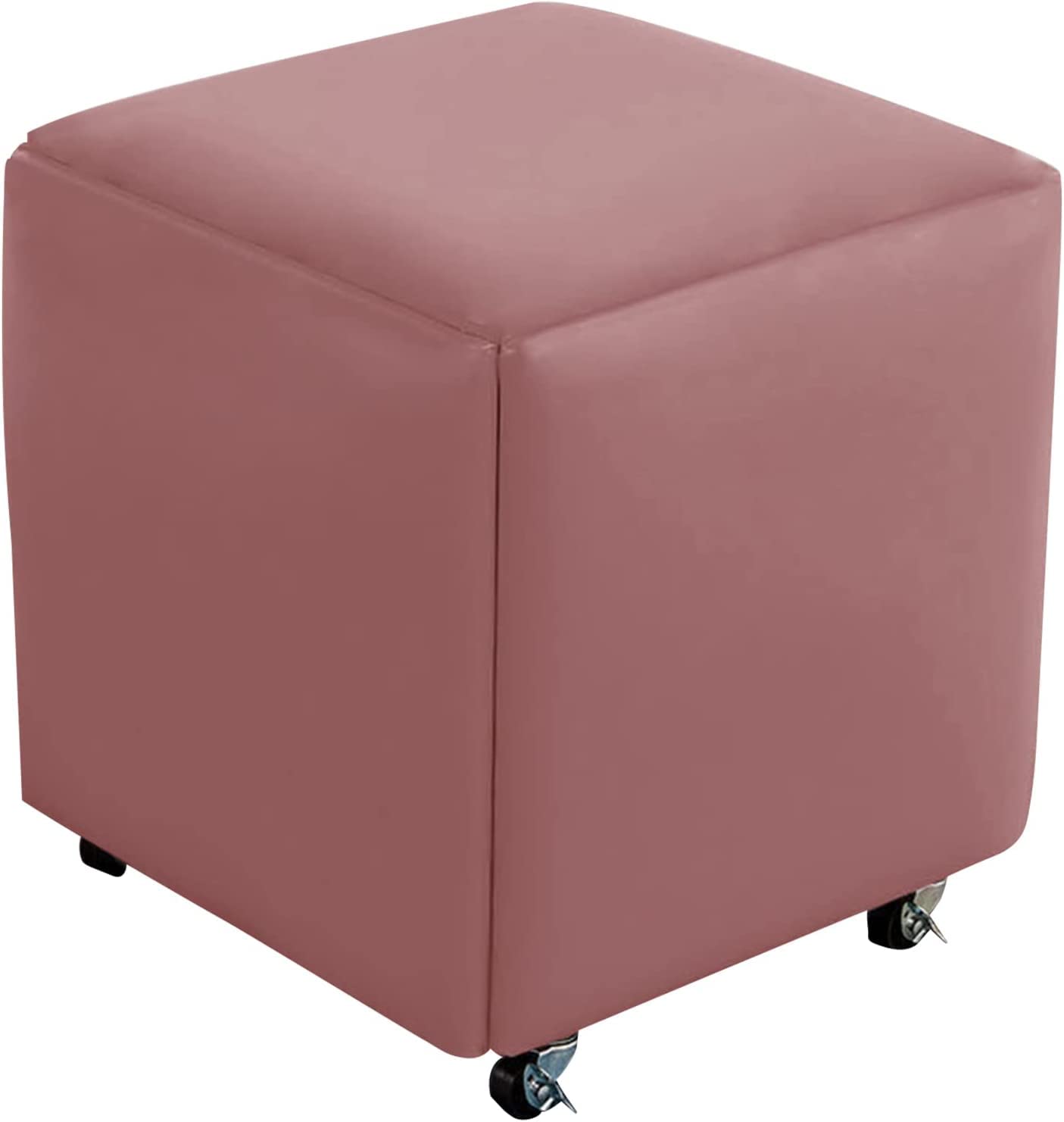 JCPQDWTD Durable Stackable Stools with Waterproof Leather Dirt Resistant Surface Wheels and Stable Load Bearing Design