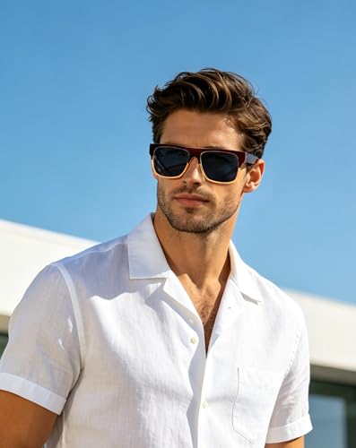 Image of Joopin Polarized Sunglasses Men Women UV400 Protection, Big Chunky Square Sun Glasses, Designer Shades Retro Sunnies Driving