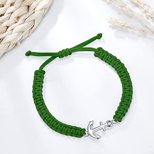 Pulsera ancla ajustable trenzada para hombre miniatura 2