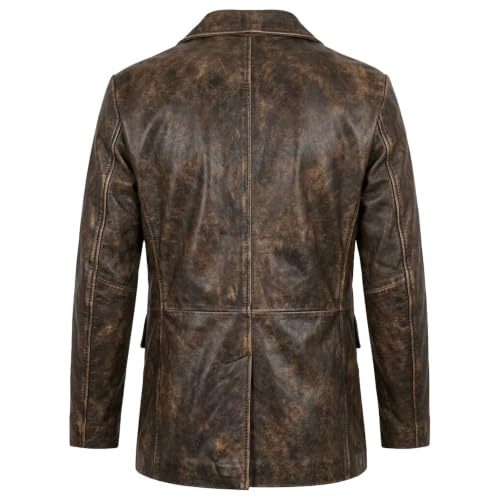 Image of Isaac & David Chicago Lambskin Genuine Casual Wear Leather Blazer Sport Coat Classic Button Closure for Men 2 Button Coat
