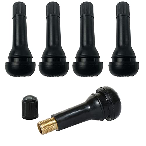 TR413 Valvulas para neumaticos, de Goma,Goma para Llantas válvulas, Negro,Válvulas de Snap-In para neumáticos,Tapas para válvulas Goma,para Coches,Motos(5 Piezas)