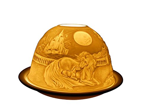 White Porcelai Unicorn Lithophane Tea Light Holder - BNIB -EXCELLENT GIFT