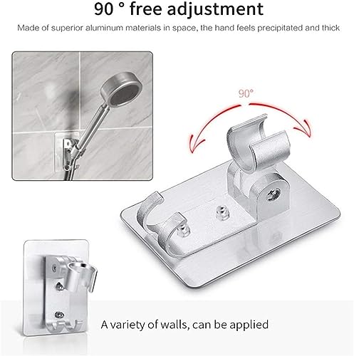 Support de douche universel réglable en ABS chromé pour barre de salle de bain