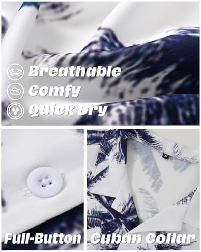 HMIYA Mens Shirts Hawaiian Short Sleeve Button Up Shirt Men Beach Vacation Casual Summer Chemise Homme — view 4