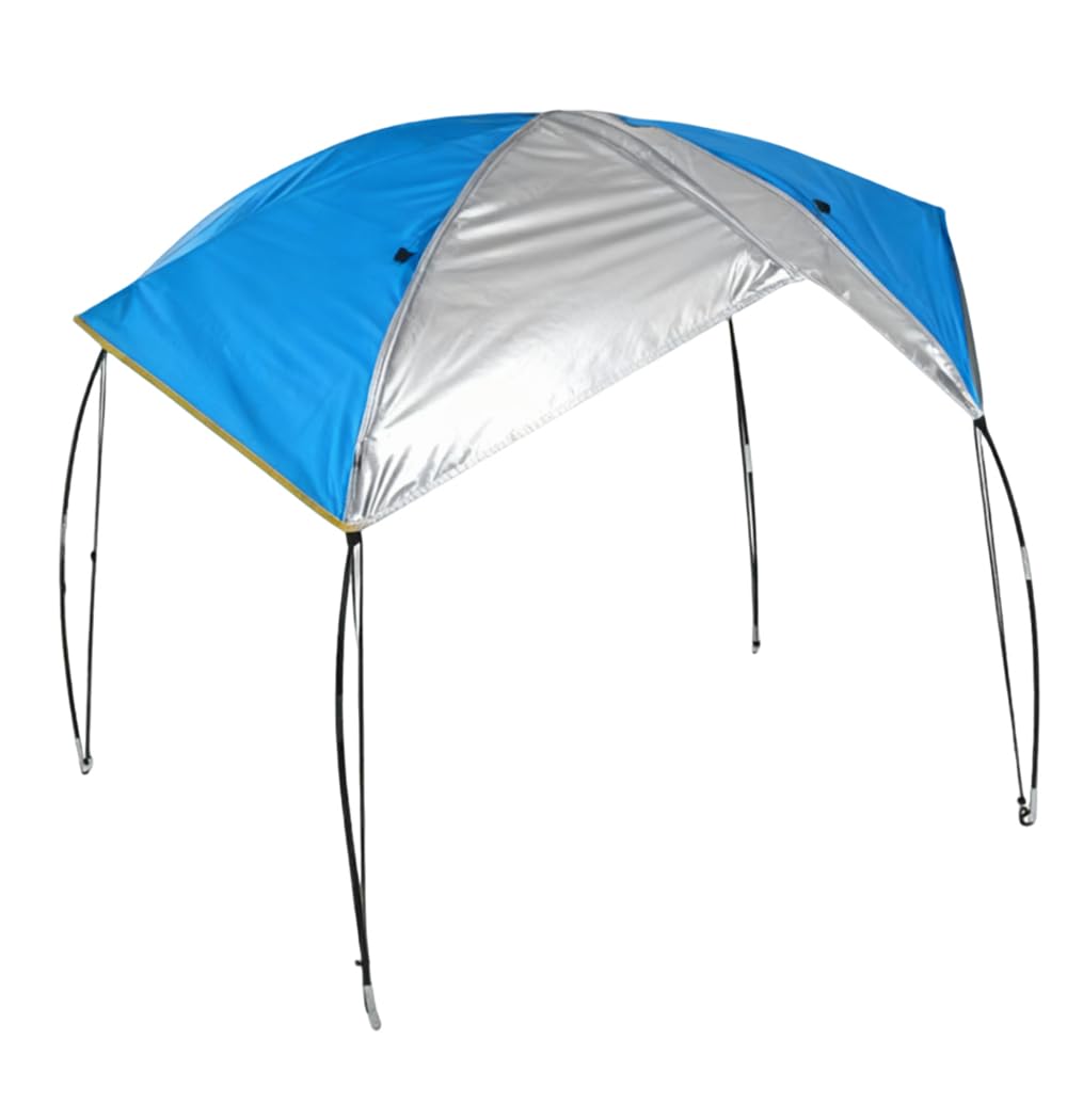 Bateau Gonflable Parasol voilier auvent Toit auvent Toit Tente de pêche Parasol de Plage Bleu (4 Personnes)