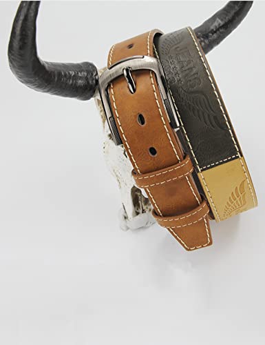 URAMAN Cowboy Embossed Leather Belts For Men With Buckle Western Country Belts for Jeans Pants Dresses Casual3