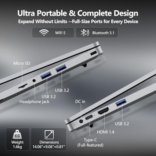 Image of 2026 Laptop, 15.6 Inch Laptop Computer with Ryzen 5-5500U Processor (up to 4.0GHz), 16GB RAM 1TB SSD, Win 11 Pro, WiFi 5, BT 5.1, Backlit Keyboard Portable Lap Top for Business