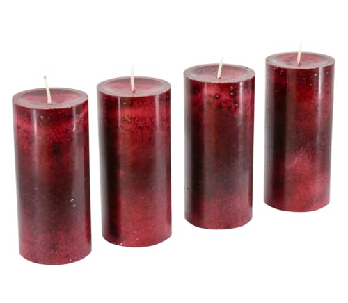 Trendkerzen - Adventskerzen/Stumpenkerzen/Kerzen Weihnachten (Altrot,...