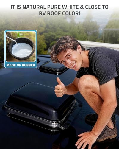Image of PAULINN RV Camper Roofing Repair Sealant Tape Black, 4 Inch X 50 Foot Natural Rubber Roof Sealing Tape, UV & Weatherproof Roof Seal Tape for RV Camper Trailer Boat Sealing Leak Repair