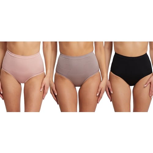 Image of Skinnygirl Women's High Waist Tummy Control Seamless Shaping Briefs, 3-Pack