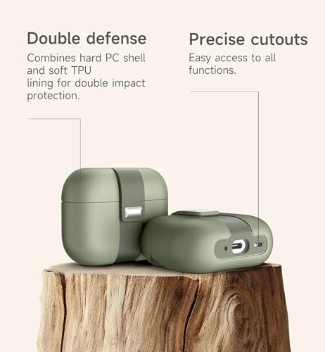 Image of SURITCH for AirPods Pro 2 / Pro Case, Magnetic Lock Bumper Cases Compatible with Airpods Pro 2nd / 1st Generation, Rugged Protective Cover with Stylish Hanging Lanyard Cases for Women Men, Green