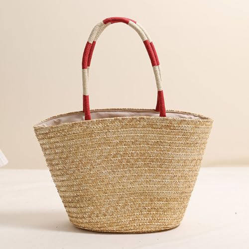 Bolso Tote de Paja Artesanal con Bordado de Limón miniatura 5