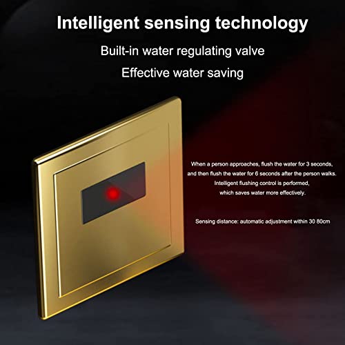 OTQEFTN Urinal, Golden Wall-Mounted Automatic Flushing Urinal, with High-Efficiency Sensor Valve, Men's Standing Toilet, Suitable for Hotels, Shopping Malls