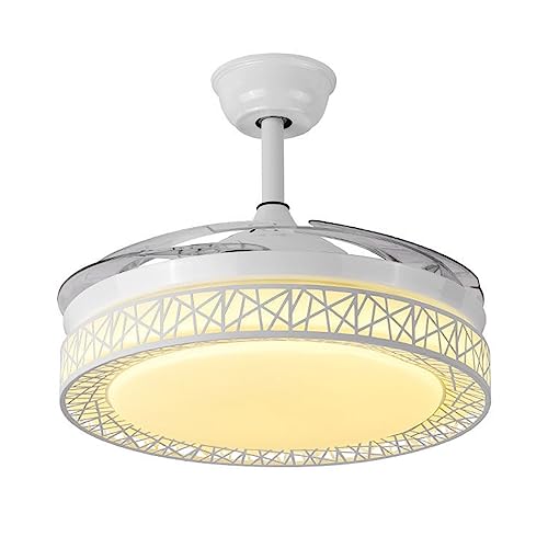 Modernos ventiladores de techo de granja con luz LED silenciosa, ventiladores regulables, lámpara de araña con control remoto, aspas retráctiles, ventiladores de techo for dormitorio, sala de estar, h