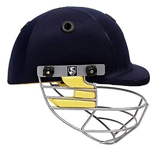 Image of SG BLAZETECH Cricket Helmet | Navy Blue | Size: Extra Large | For Men & Boys | Adjustable Steel Grill | Back Support Strap | Lightweight approx 450g