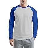 Generisch Herren Hemd, T-Shirts Für Rundhals Langarm Shirt Basic T Männer Laufshirt Arbeitshemd T Slim Fit Baseball Tunika MTB Langarmshirt Fahrrad Radtrikot Longsleeve Pullover (M, Blue)
