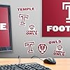 Temple University Spirit Logo Vinyl Large Deluxe Stickers Variety Pack - Laptop, Water Bottle, Scrapbooking, Tablet, Skateboard, Indoor/Outdoor #5