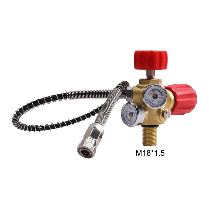 TUXING 4500psi 300Bar 3L Carbon Fiber HPA Tank High Pressure Cylinder with Regulating Valve Scuba Diving M18*1.5