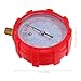 Cabilock Automotive Gauge Set with Red Manifold, HVAC Pressure Gauge and Recharge Measuring Hose for Car Ac System Maintenance and Cooling Pressure Monitoring