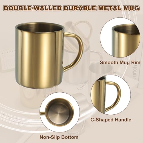 Set de 2 Mugs Metálicos de Café 10 Onzas Doble Pared miniatura 3