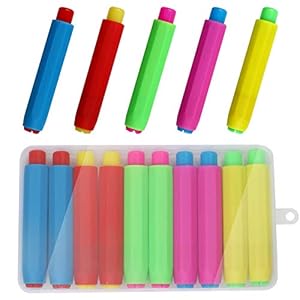 10 Stks Gekleurde Krijt Houder met Harde Opslag Case Blackboard Verstelbare Krijt Clip Houder voor Leraren, Kinderen