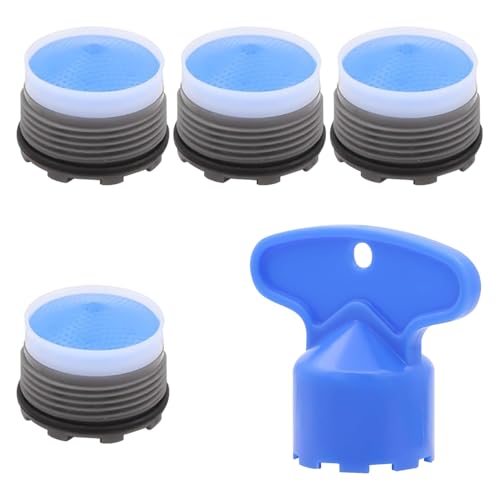 4 x Aérateurs 8L pour robinets, filtre de robinet et clé d’aérateur, embout mélangeur M18.5, régulateur de débit pour YTTRAN, ÄLMAREN, GLYPEN (ensemble de 5...