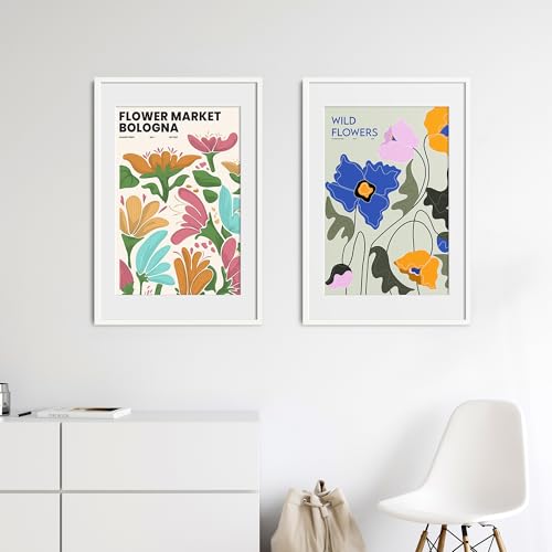 Image of upsimples 20x30 Poster Frame, Display Pictures 16x24 with Mat or 20x30 Without Mat, Wall Hanging Picture Frame, White, 1 Pack