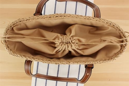 Caistre Straw Tote Bag for Women Summer Straw Shoulder Bag Beach Tote Bag Handwoven Straw Bag Purse Top Handle Beach Bags2