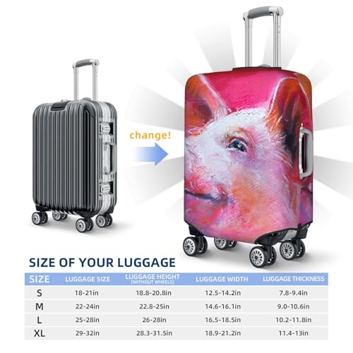 Pig For Travel Luggage Cover Suitcase Protector Fits 18-32 Inch Travel Luggage Protector Elastic Luggage Anti-Scratch Suitcase Cover4