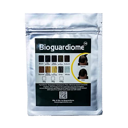 Bioguardiome-Hair-Building-Fiber-Refill-Bag-Black-Powder-Based-fibers-Natural-Hair-Thickening-Fibre-for-Thin-Hair-Men-Women-Cover-bald-spot-25gm-Pack-of-4-Black-Size-100-gm