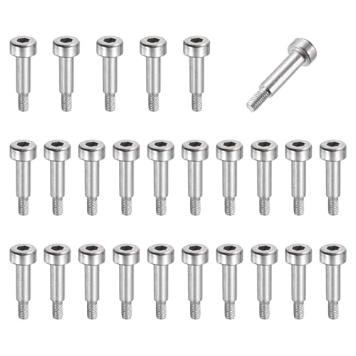 MECCANIXITY 26Pcs 304 Stainless Steel Shoulder Bolt 4mm Dia 8mm L M3x0.5