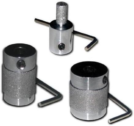 Set of 3 Chrome Hardened Standard Grit Stained Glass Grinder Heads 1/4",3/4", 1" Universal Fit