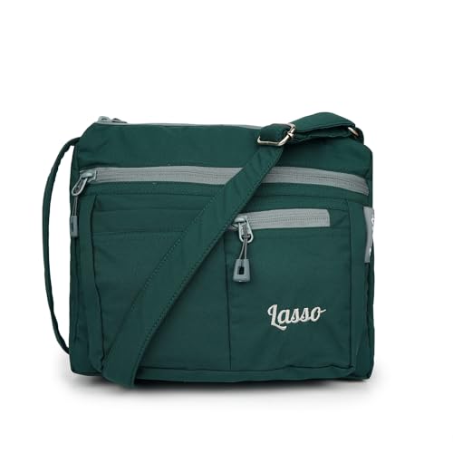 Image of Lasso Sling Bag For Women with Adjustable Strap Stylish Ladies Crossbody Polyester Sling Bag for Office, Causal, Travel & College | 5L Capacity & 5 Multiple Pockets (4 Zip & 1 Open Pocket)