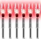 KEAUP 6/12 Pack G Lighted Nocks for Arrows with .165 .204 .233 .244 .246 Inside Diameter with X, H, S, GT Bushings High-Visibility LED Arrow Nocks, ON/Off Switch Included