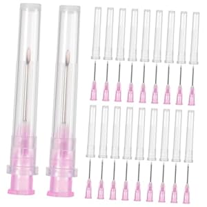 Mobestech 100 Stück Dosiernadeln Rosa Plastik