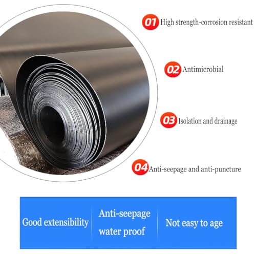 Bâche de bassin en PEHD noire 10x20m flexible et étanche pour aménagement extérieur