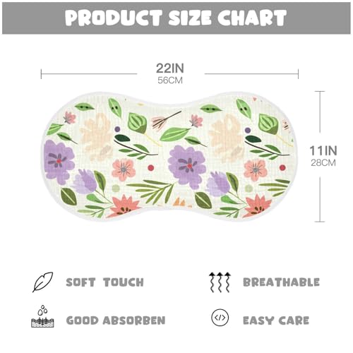 Baby Burp Cloths, Soft Absorbent Burping Cloths for Babies, Cotton Milk Spit Up Rags, Large Size for Newborns, Baby Boys and Girls (Organic Bloom Print)4