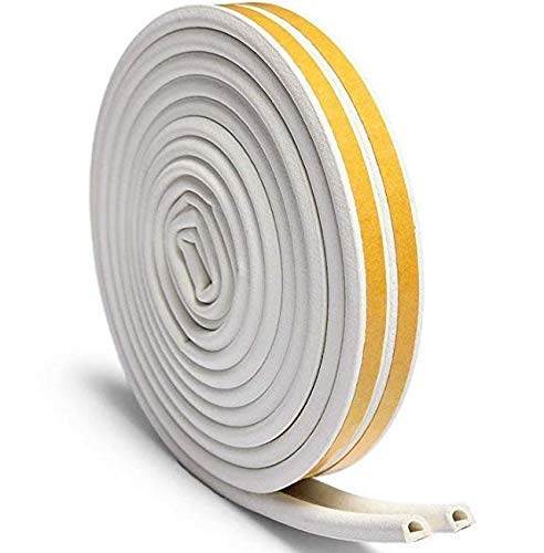 D Type Door Weather Stripping | (20ft) Window Seal Strip for Doors and Windows | Self-Adhesive Foam Weather Strip Door Seal | Soundproof Seal Strip Insulation Gap Blocker (White Door) (B0CTMTSC48) Amazon Price History, Amazon Price Tracker