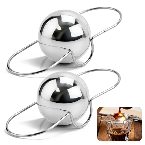 Upgrade 2 Pack Espresso Frozen Ball for Espresso Coffee, Stainless Steel Espresso Chilling Ball Espresso Cooler Espresso Machine Accessories