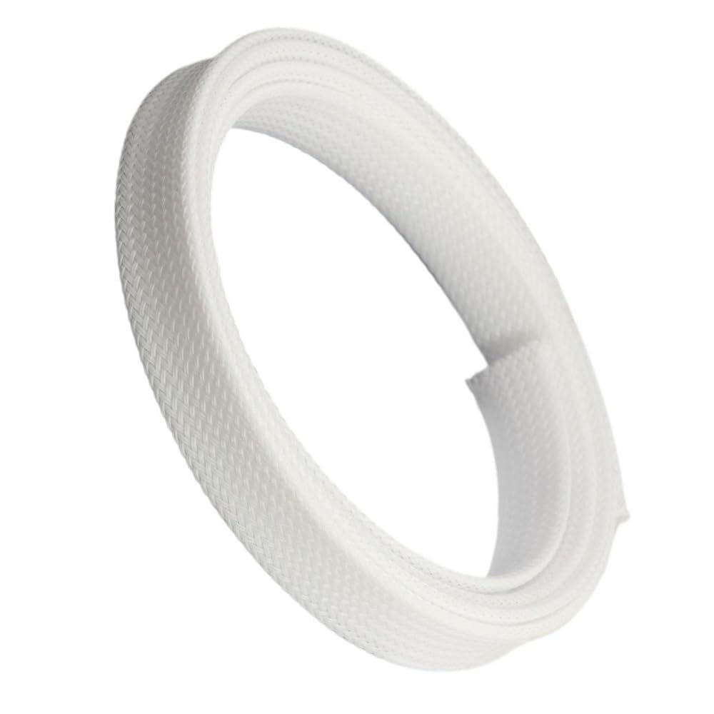 LOMNCHSG Wire Insulation Braid Fire Sleeve, Expandable Braided Fiberglass Sleeve 600 Deg.C High Temperature Multicolor Multiple Sizes(WHITE,5MM*10M)